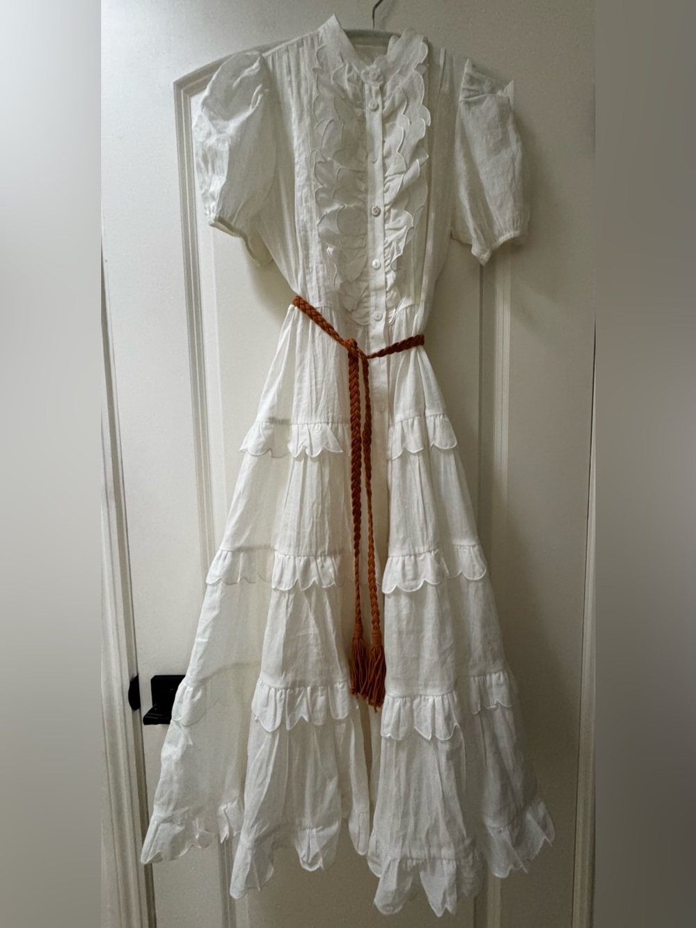 Amelie Scallop Frill Ramie Dress - Picture 5 of 8